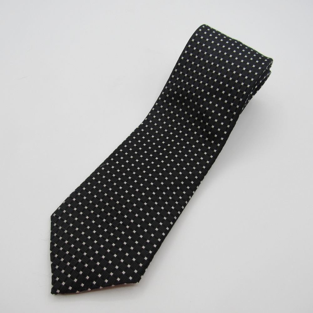 Donald J. Trump Necktie Mens One Size Black Excellent Silk Geometric Pattern